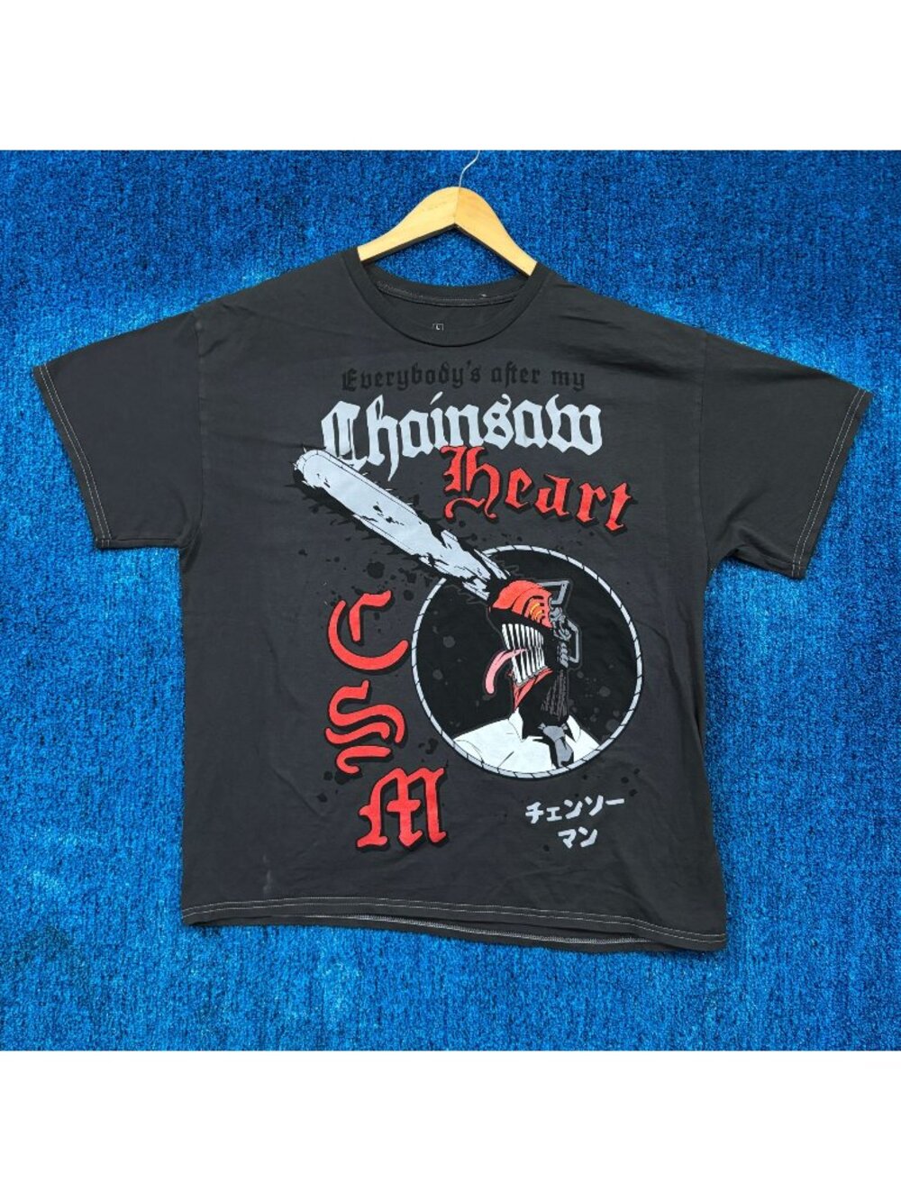 Chainsaw Man “Chainsaw Heart” Graphic Anime T-Shirt Size Large